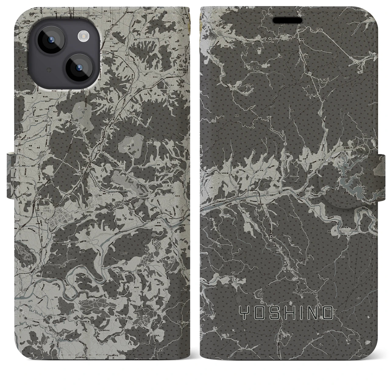 【吉野(奈良県)】地図柄iPhoneケース(手帳タイプ)