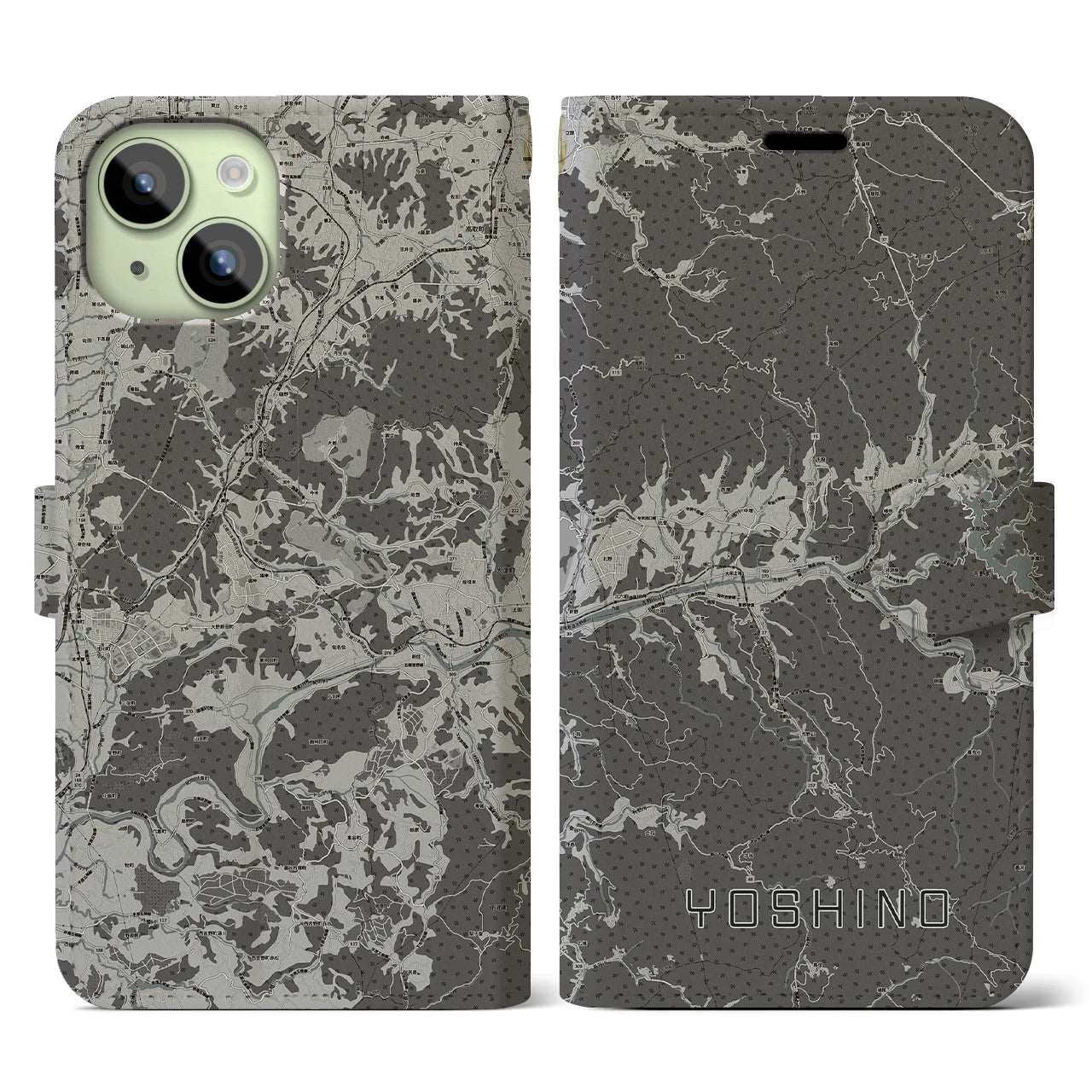 【吉野(奈良県)】地図柄iPhoneケース(手帳タイプ)