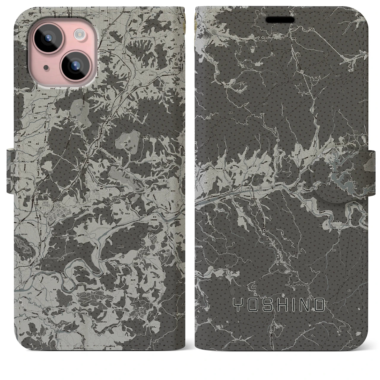 【吉野(奈良県)】地図柄iPhoneケース(手帳タイプ)