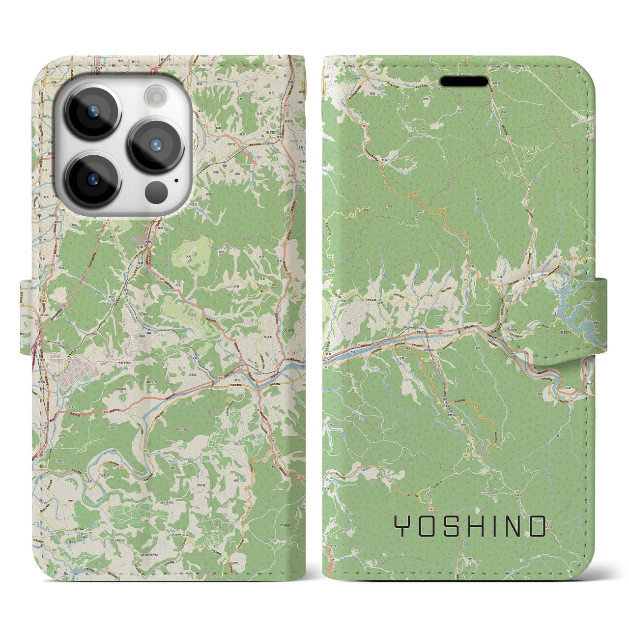 【吉野(奈良県)】地図柄iPhoneケース(手帳タイプ)