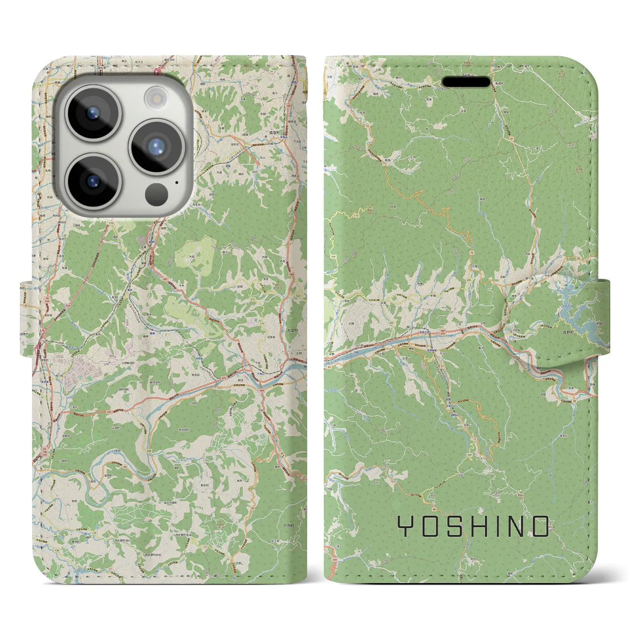 【吉野(奈良県)】地図柄iPhoneケース(手帳タイプ)