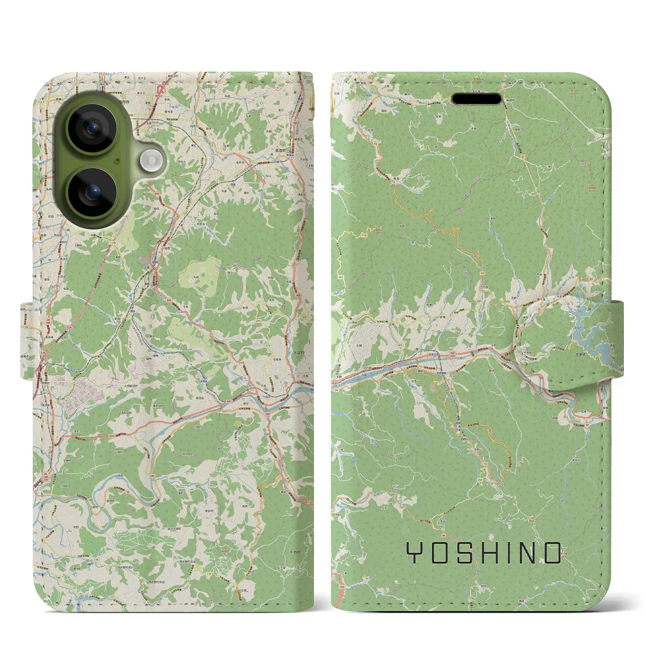 【吉野(奈良県)】地図柄iPhoneケース(手帳タイプ)