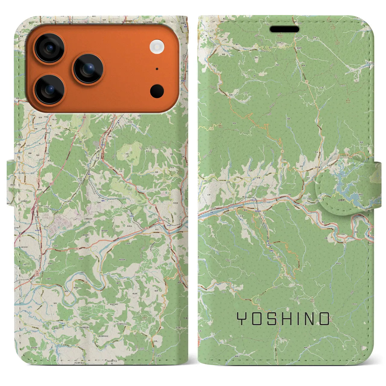 【吉野(奈良県)】地図柄iPhoneケース(手帳タイプ)