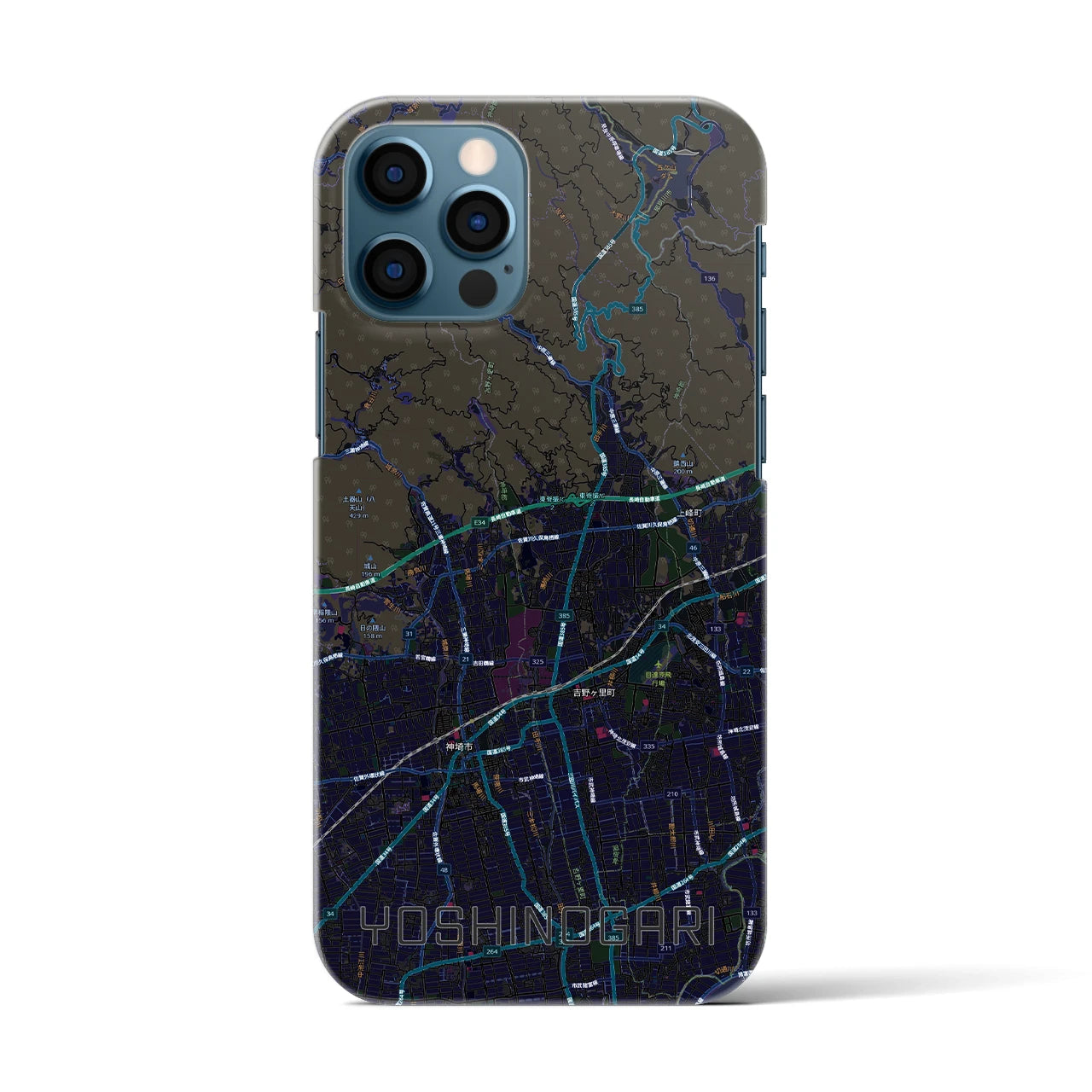 【吉野ヶ里(佐賀県)】地図柄iPhoneケース(バックカバータイプ)