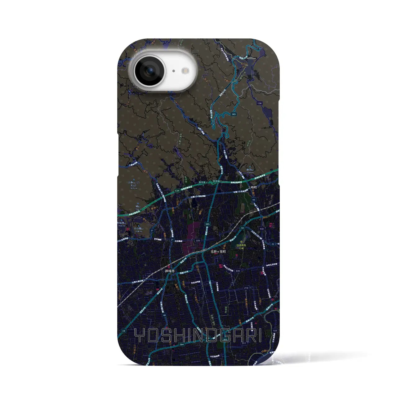 【吉野ヶ里(佐賀県)】地図柄iPhoneケース(バックカバータイプ)