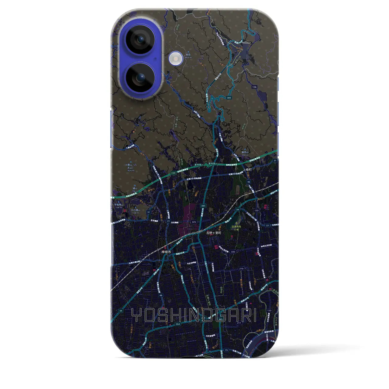 【吉野ヶ里(佐賀県)】地図柄iPhoneケース(バックカバータイプ)