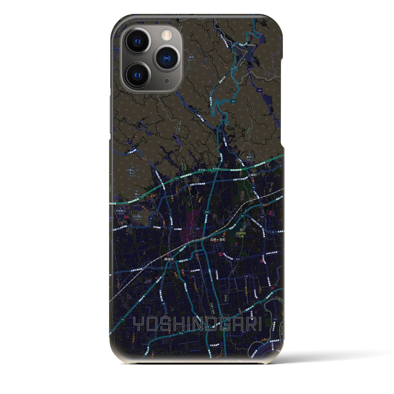 【吉野ヶ里(佐賀県)】地図柄iPhoneケース(バックカバータイプ)