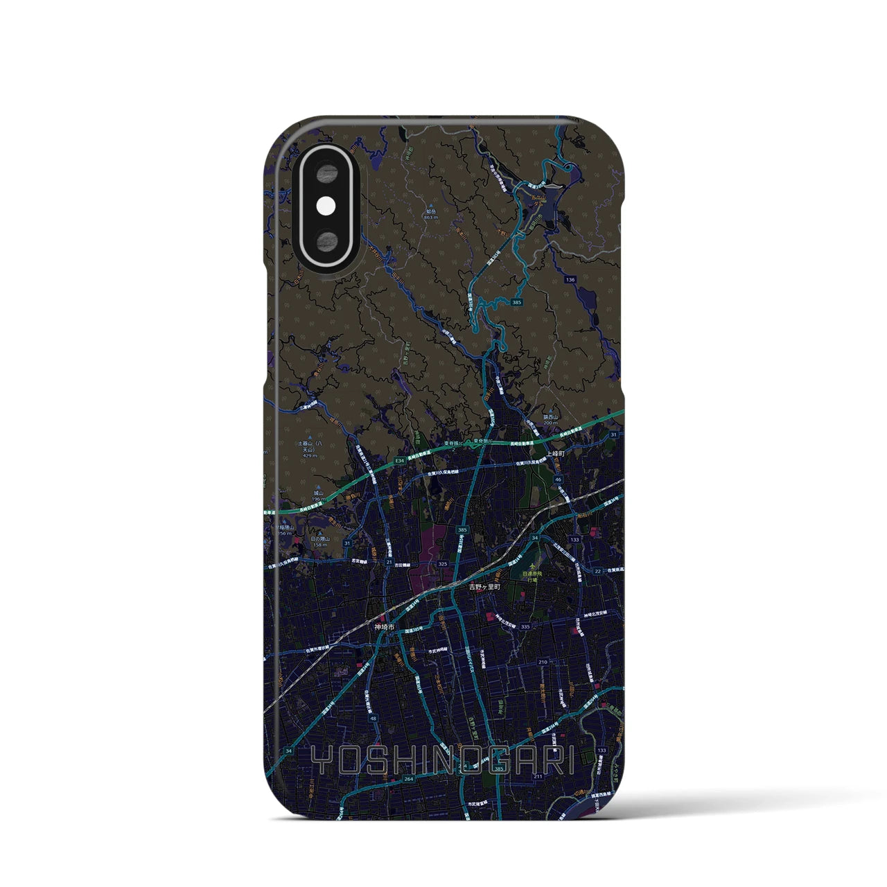 【吉野ヶ里(佐賀県)】地図柄iPhoneケース(バックカバータイプ)