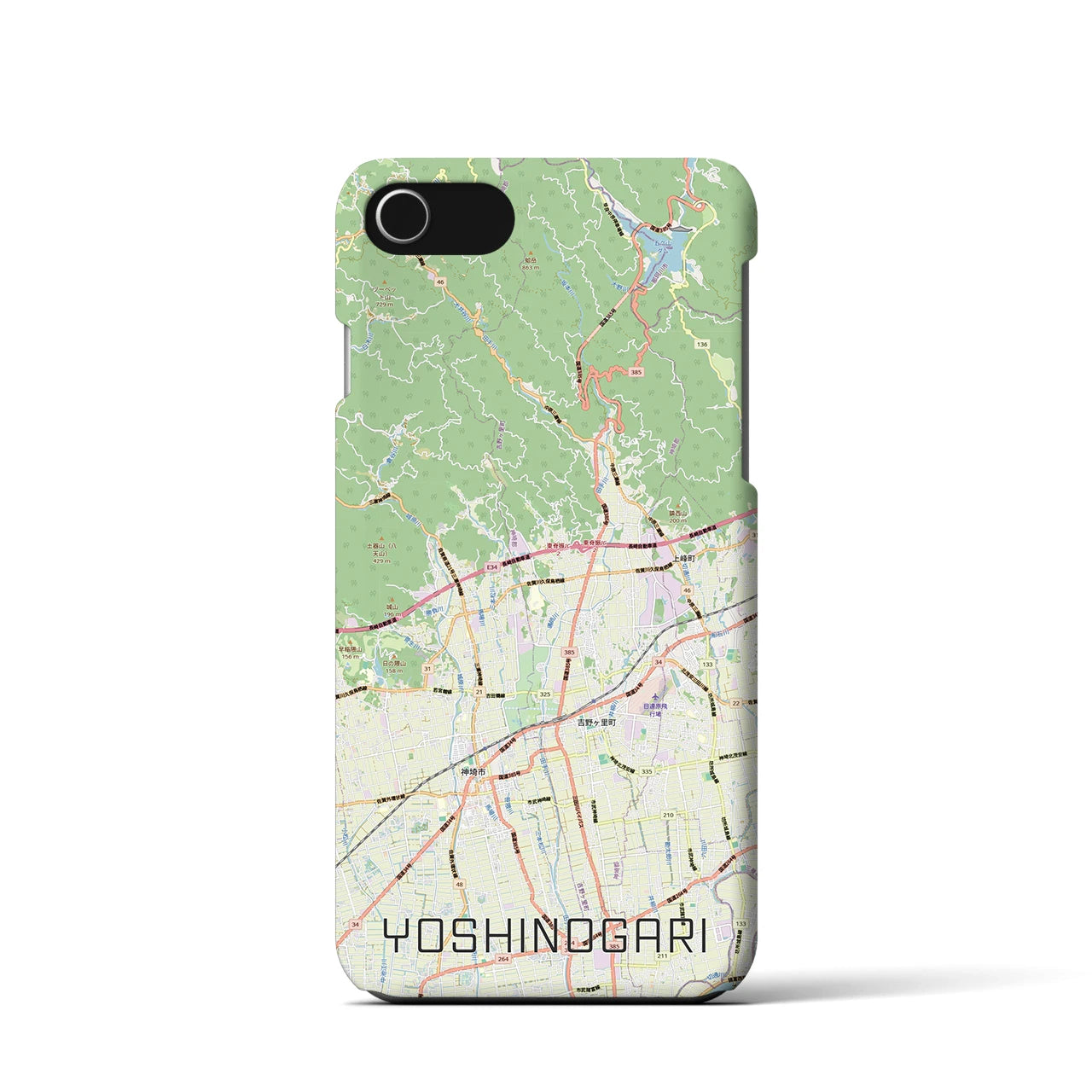 【吉野ヶ里(佐賀県)】地図柄iPhoneケース(バックカバータイプ)