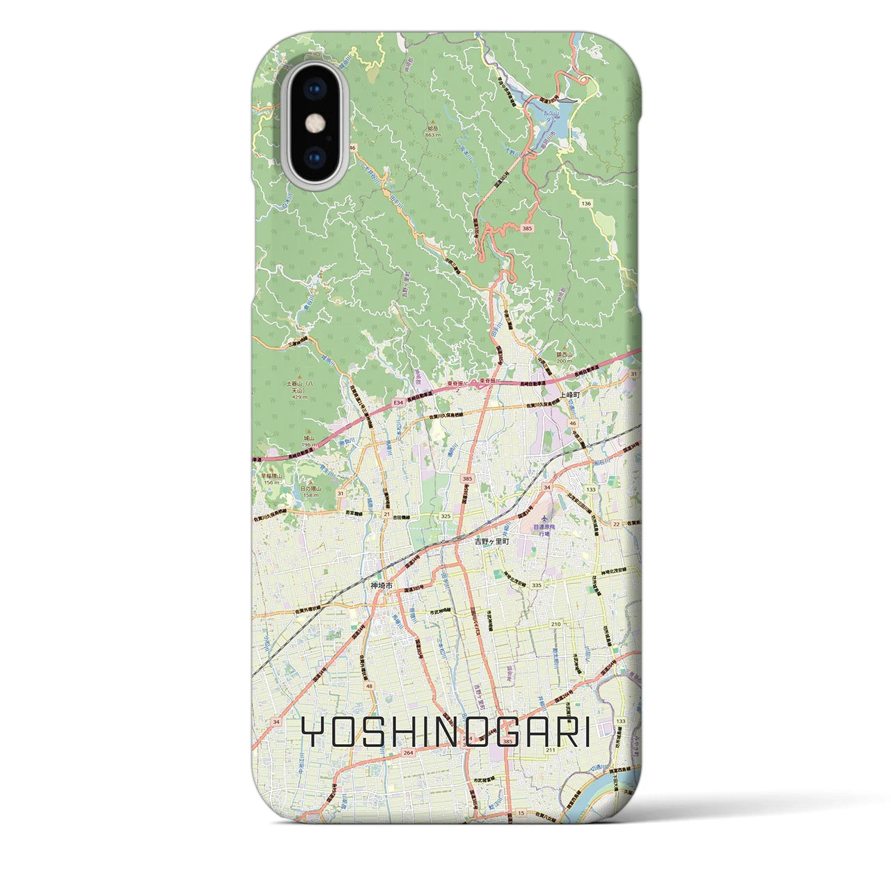 【吉野ヶ里(佐賀県)】地図柄iPhoneケース(バックカバータイプ)