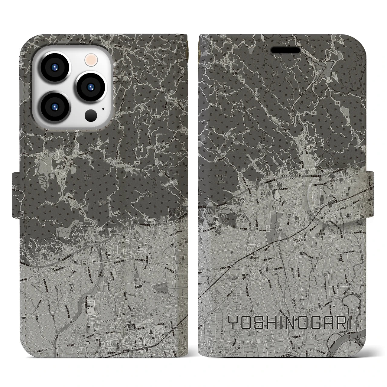 【吉野ヶ里(佐賀県)】地図柄iPhoneケース(手帳タイプ)