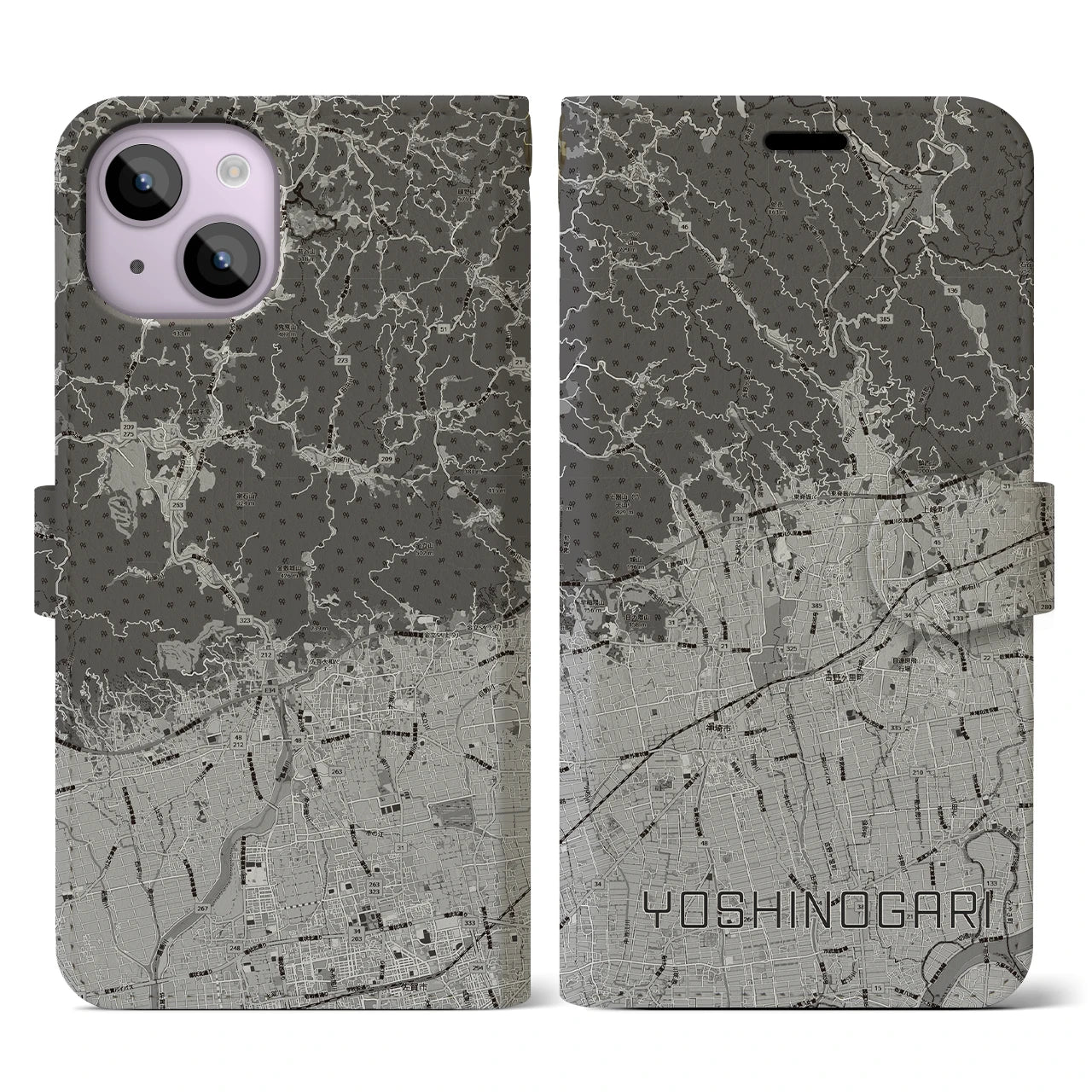 【吉野ヶ里(佐賀県)】地図柄iPhoneケース(手帳タイプ)