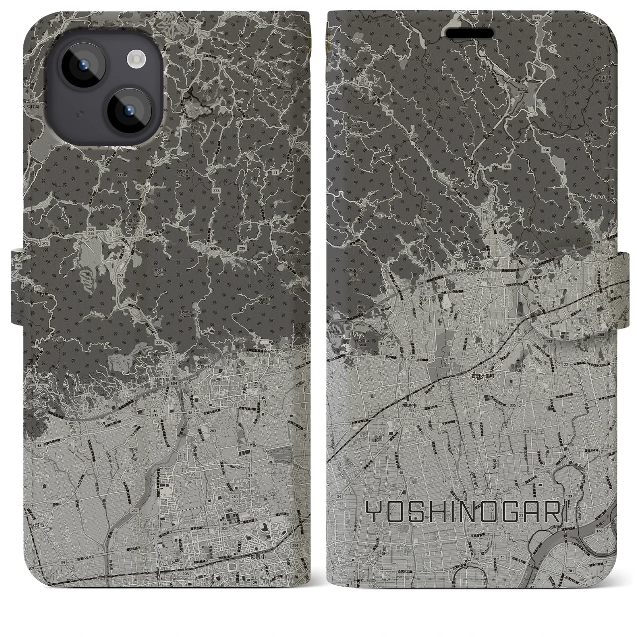 【吉野ヶ里(佐賀県)】地図柄iPhoneケース(手帳タイプ)