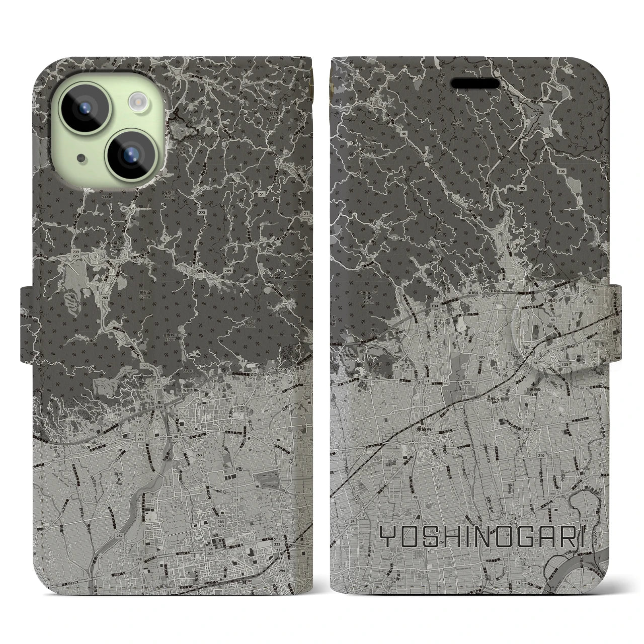 【吉野ヶ里(佐賀県)】地図柄iPhoneケース(手帳タイプ)