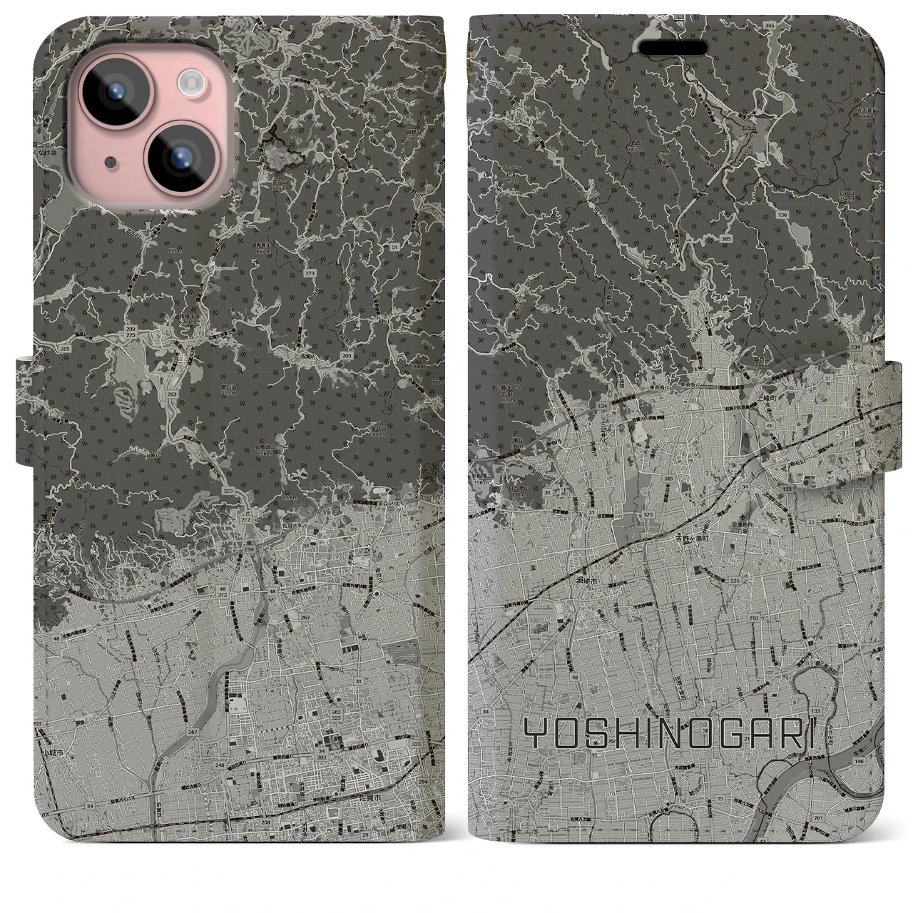 【吉野ヶ里(佐賀県)】地図柄iPhoneケース(手帳タイプ)