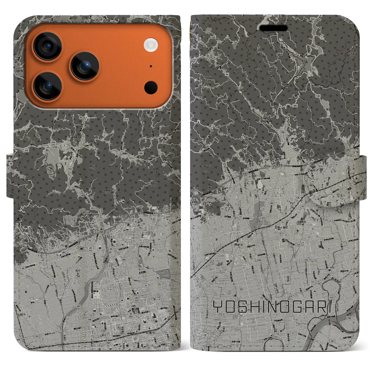 【吉野ヶ里(佐賀県)】地図柄iPhoneケース(手帳タイプ)