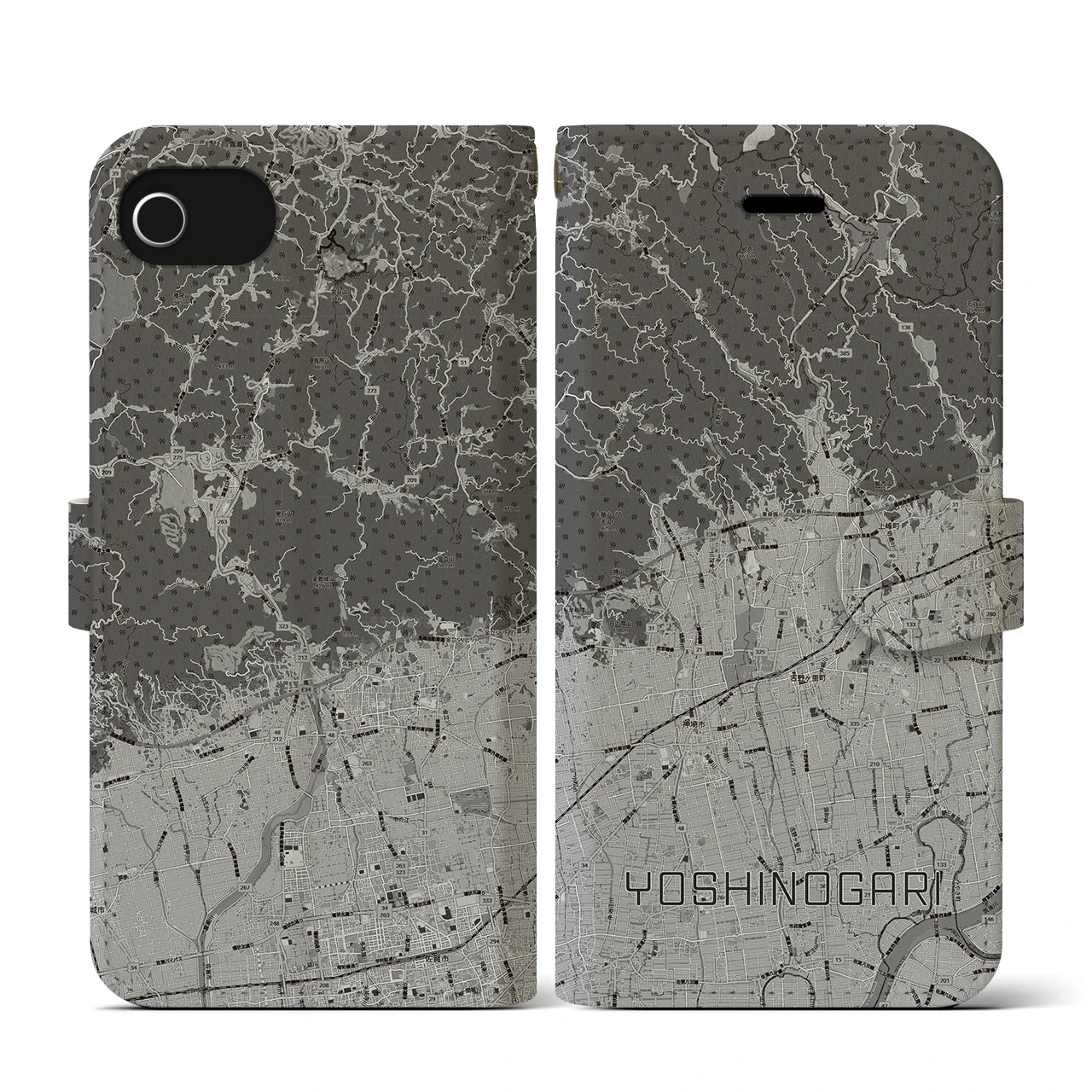 【吉野ヶ里(佐賀県)】地図柄iPhoneケース(手帳タイプ)