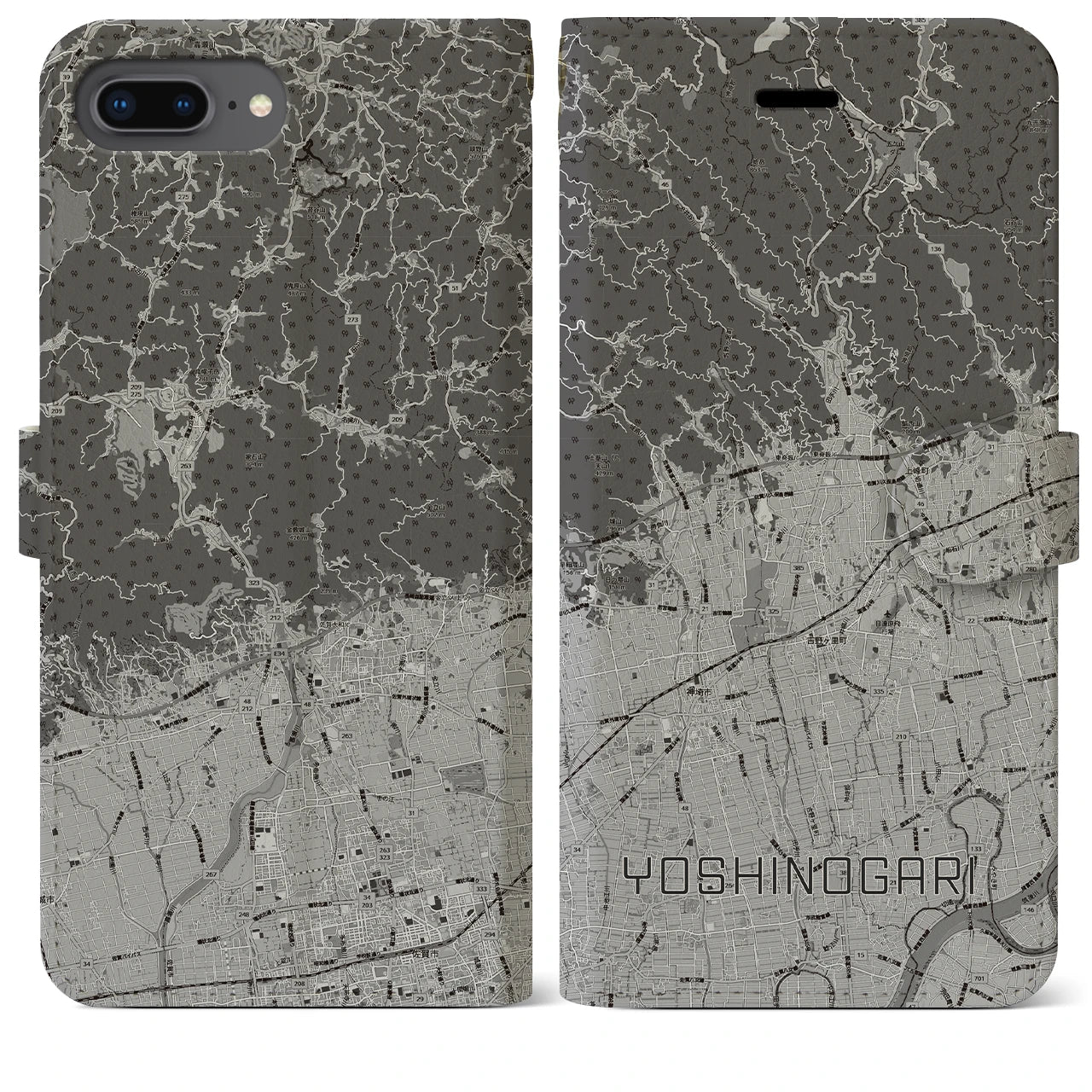 【吉野ヶ里(佐賀県)】地図柄iPhoneケース(手帳タイプ)
