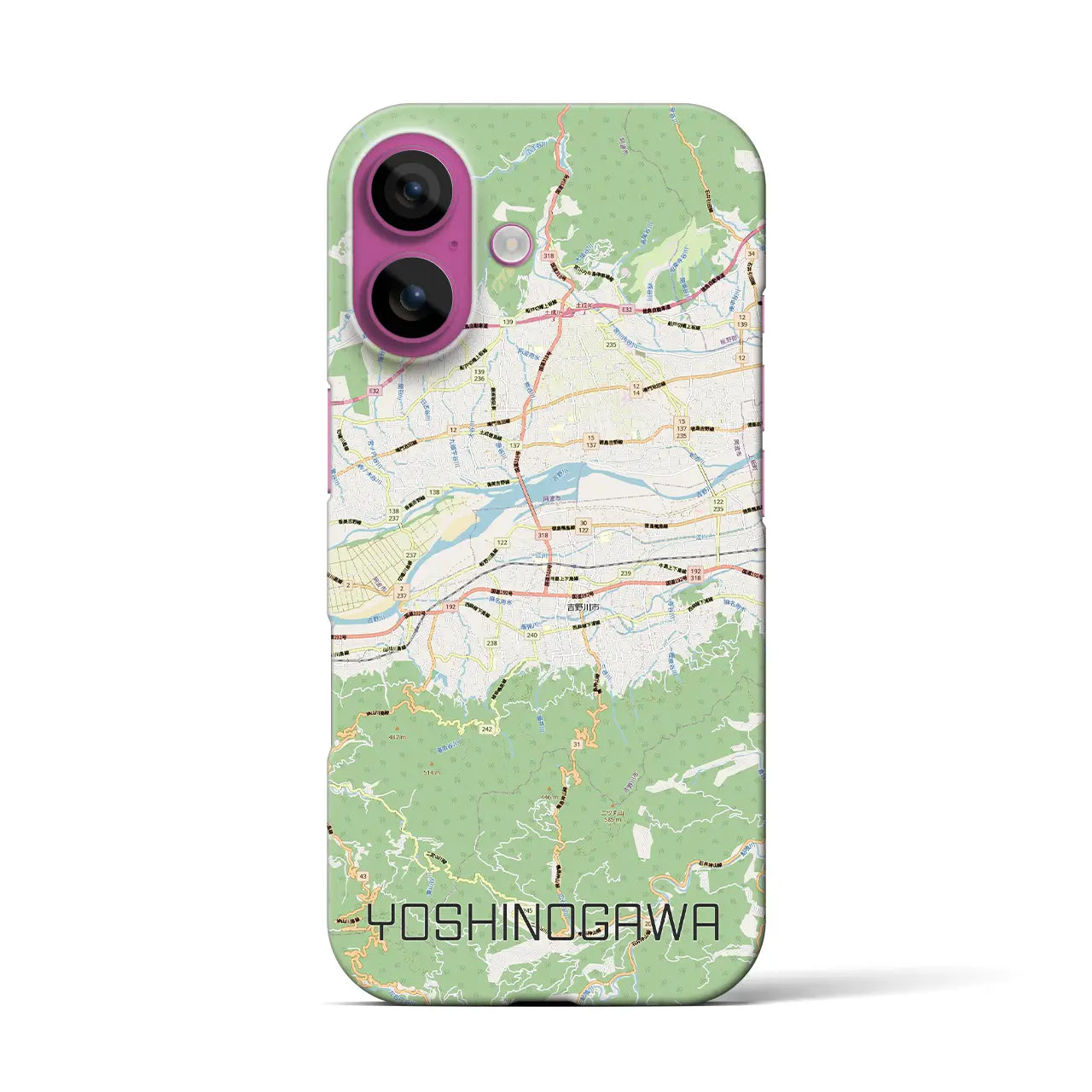 【吉野川(徳島県)】地図柄iPhoneケース(バックカバータイプ)