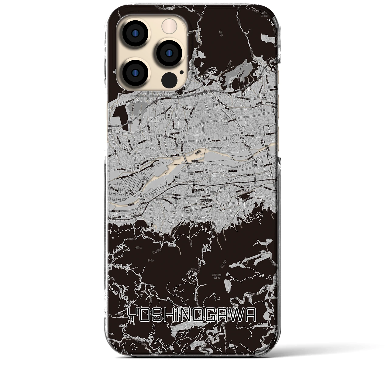 【吉野川(徳島県)】地図柄iPhoneケース(クリアタイプ)