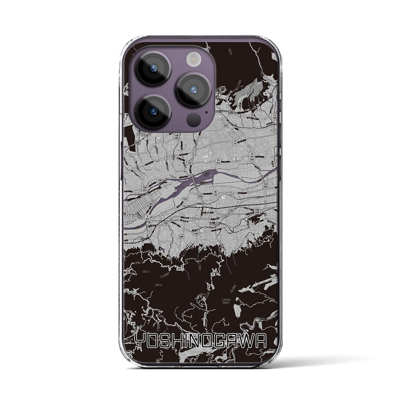 【吉野川(徳島県)】地図柄iPhoneケース(クリアタイプ)