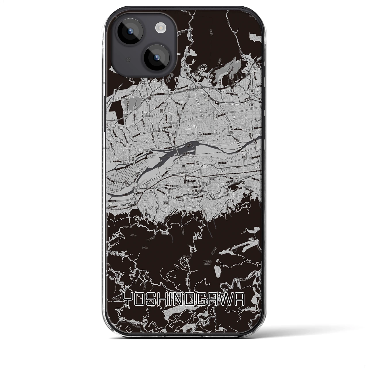 【吉野川(徳島県)】地図柄iPhoneケース(クリアタイプ)