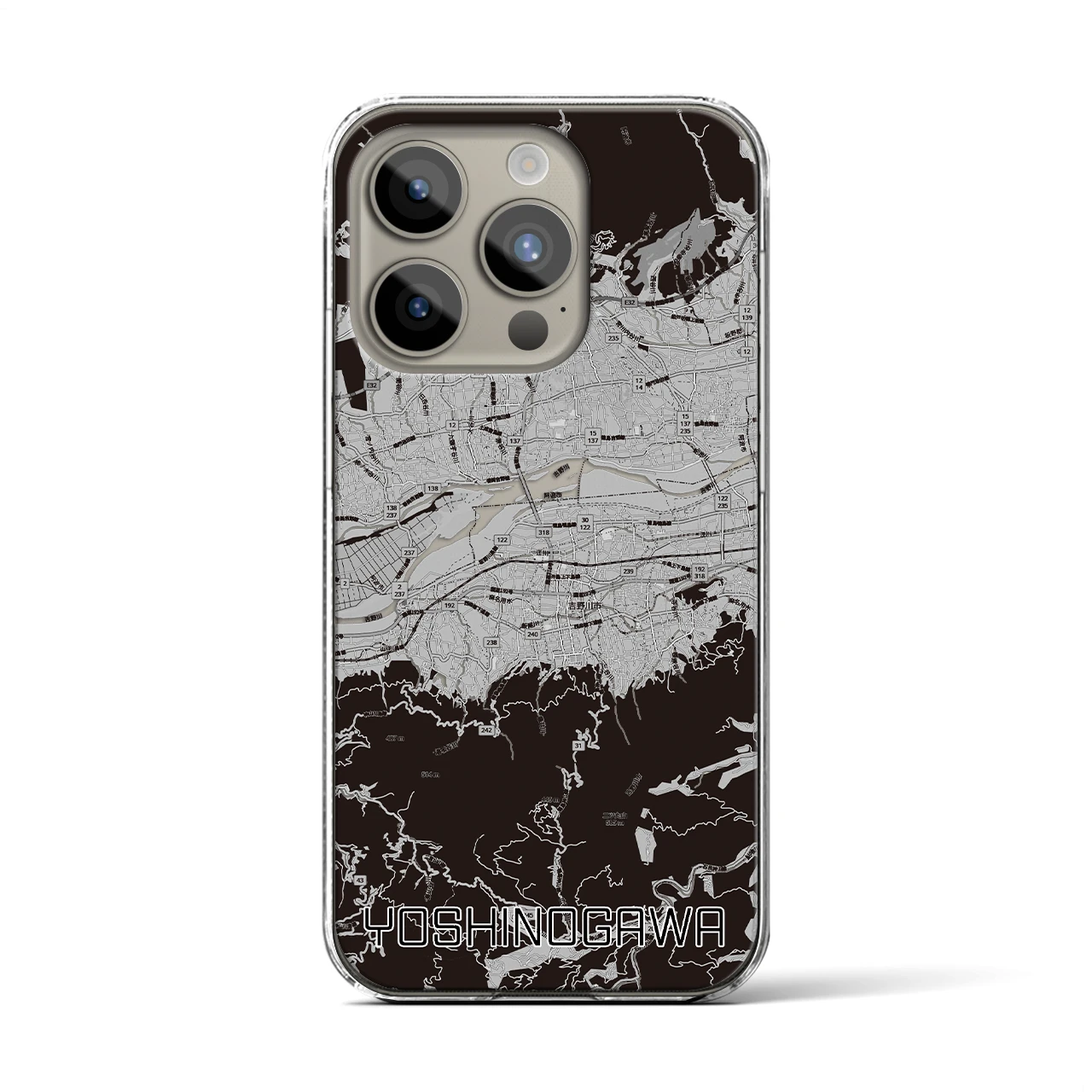 【吉野川(徳島県)】地図柄iPhoneケース(クリアタイプ)