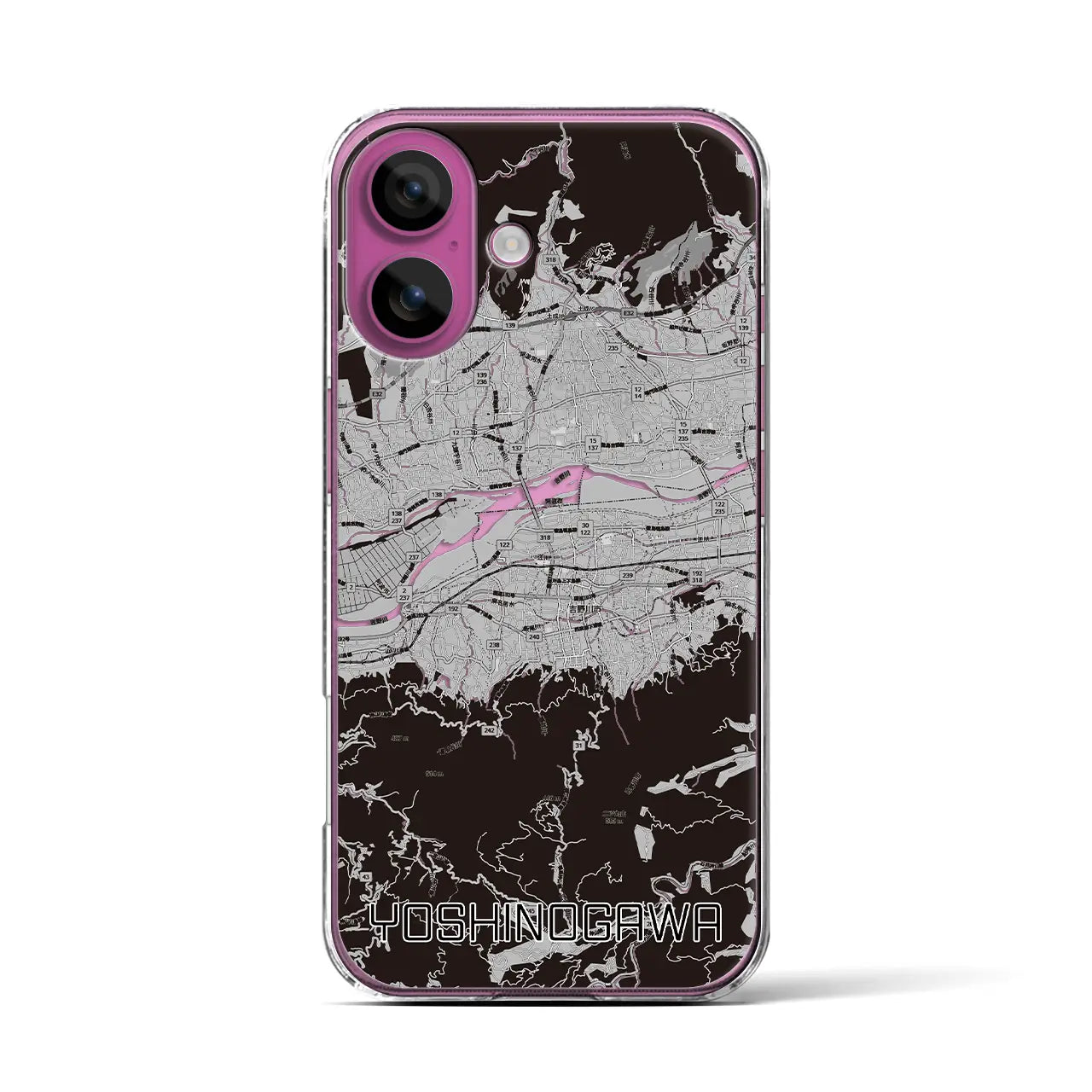 【吉野川(徳島県)】地図柄iPhoneケース(クリアタイプ)