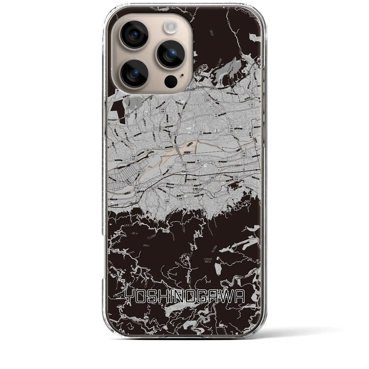 【吉野川(徳島県)】地図柄iPhoneケース(クリアタイプ)