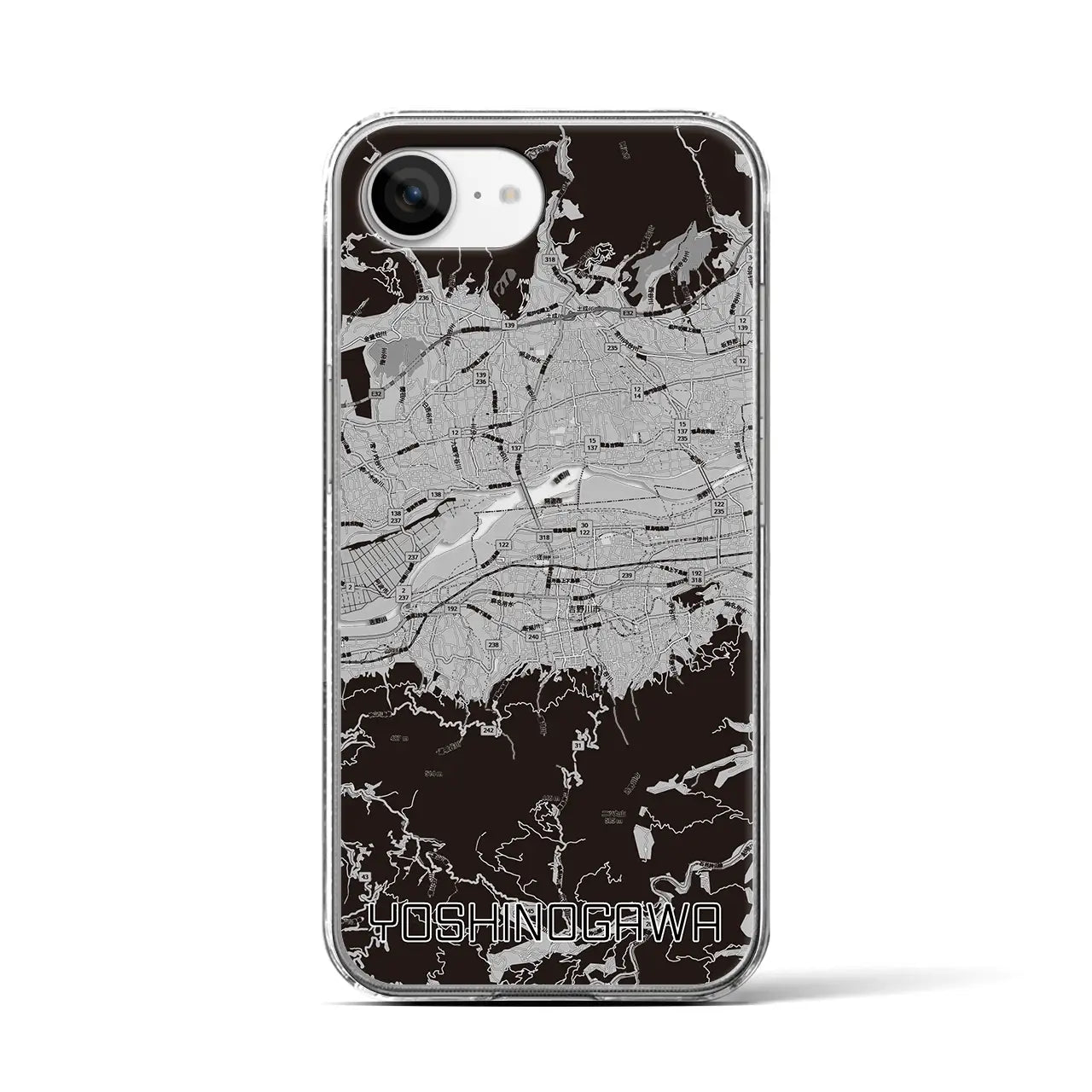 【吉野川(徳島県)】地図柄iPhoneケース(クリアタイプ)