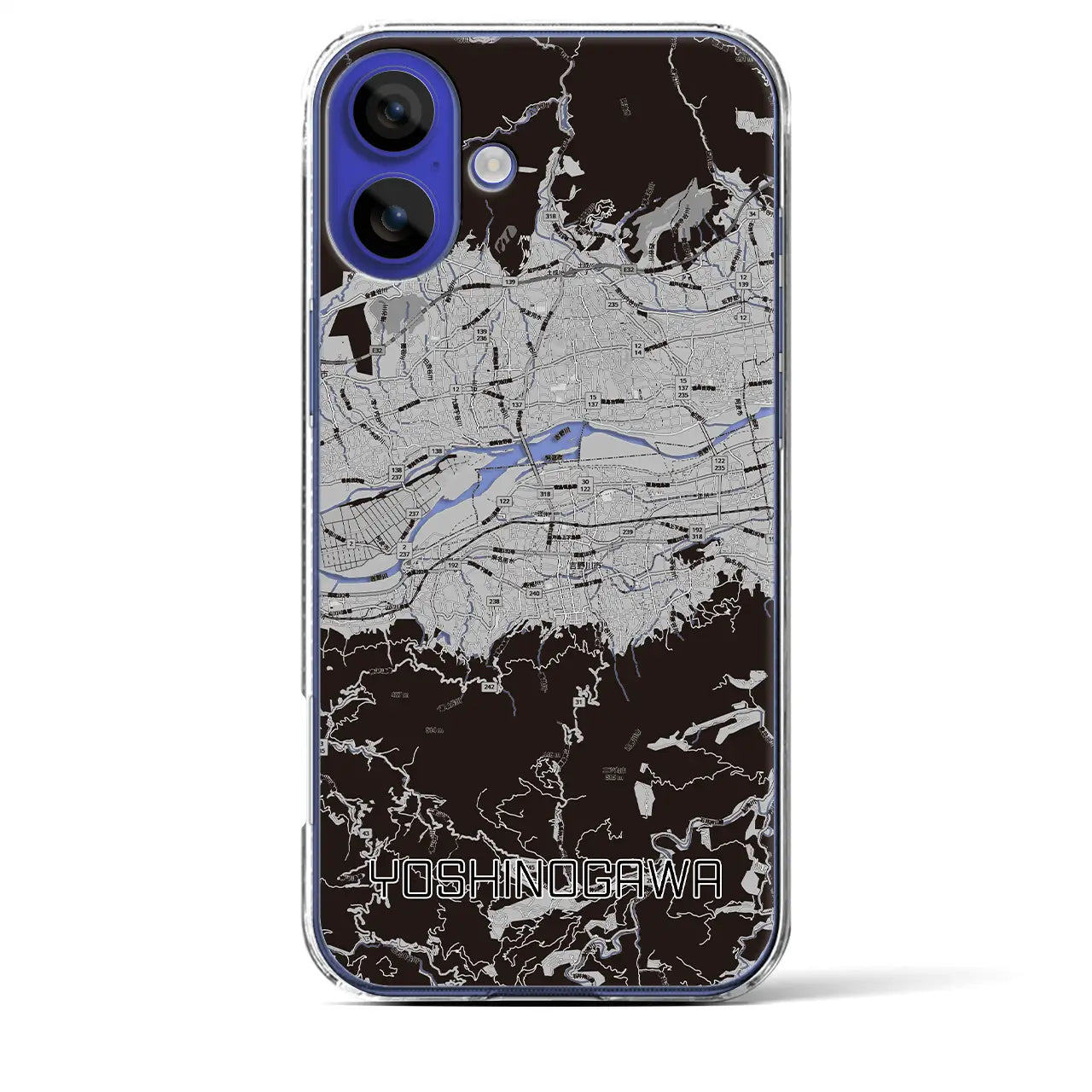 【吉野川(徳島県)】地図柄iPhoneケース(クリアタイプ)