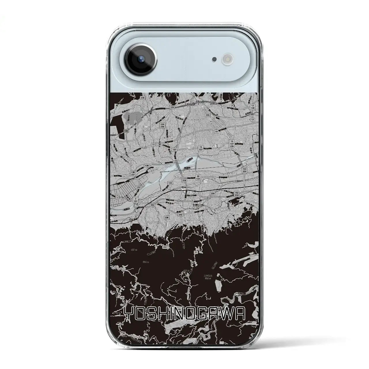 【吉野川(徳島県)】地図柄iPhoneケース(クリアタイプ)