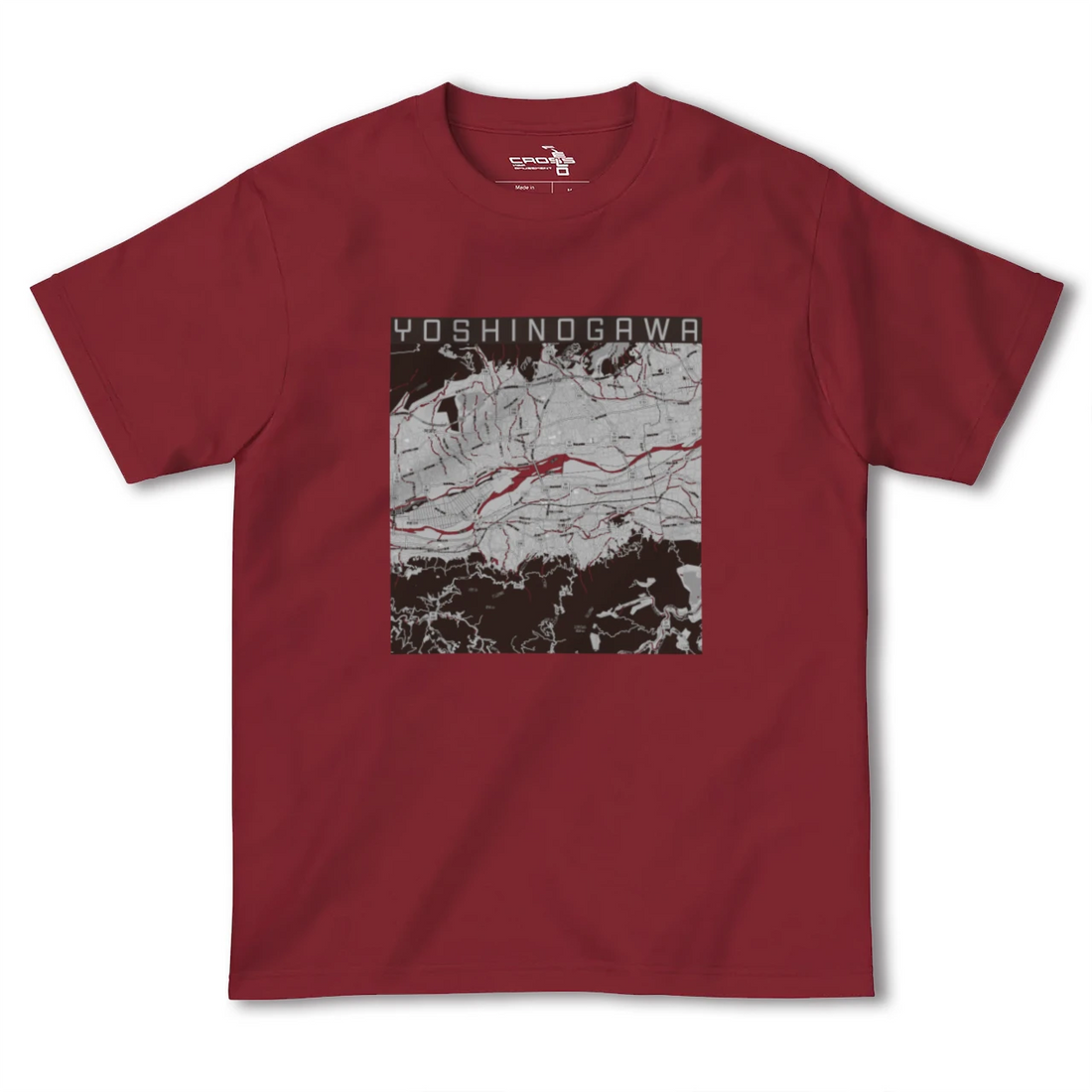 【吉野川(徳島県)】地図柄ヘビーウェイトTシャツ