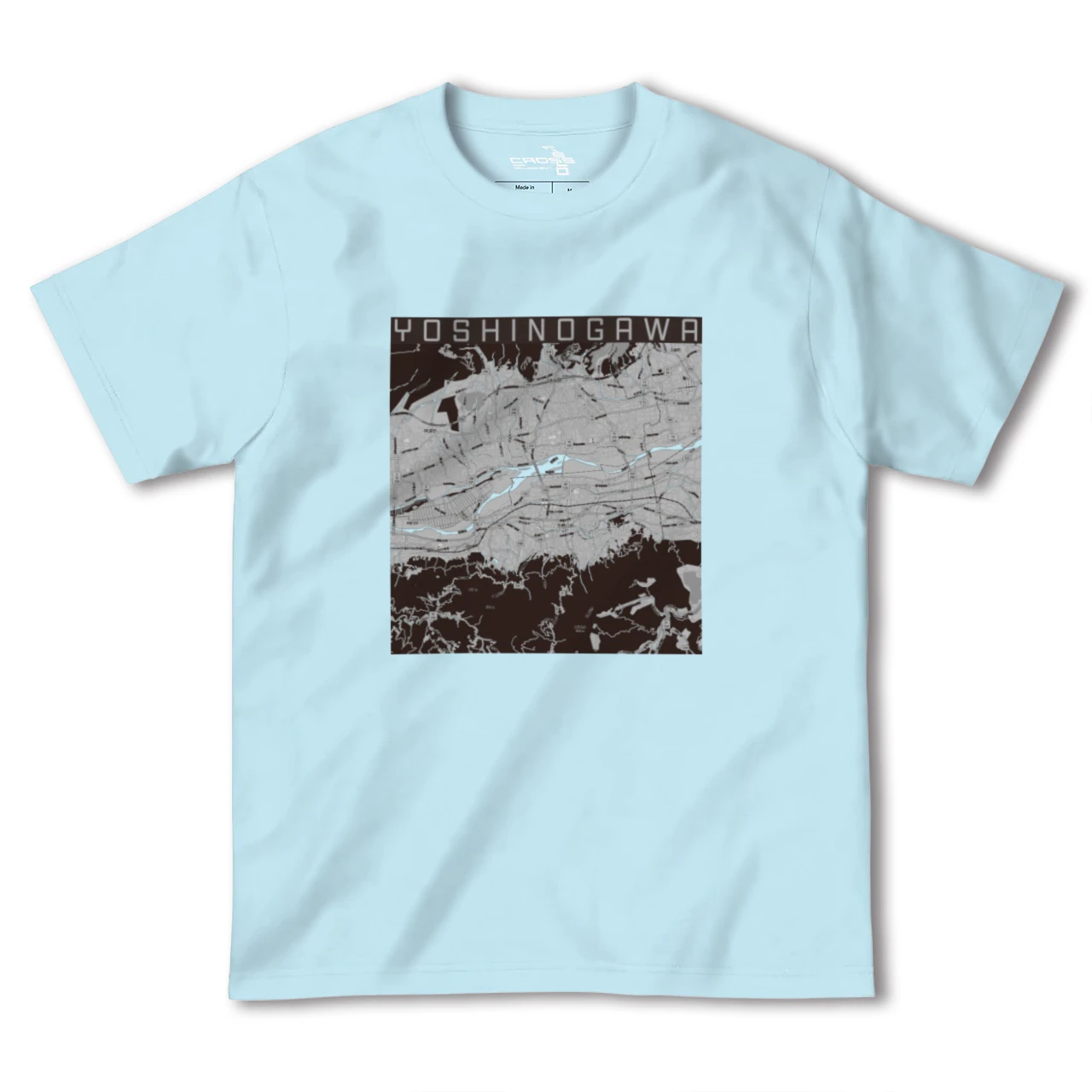 【吉野川(徳島県)】地図柄ヘビーウェイトTシャツ
