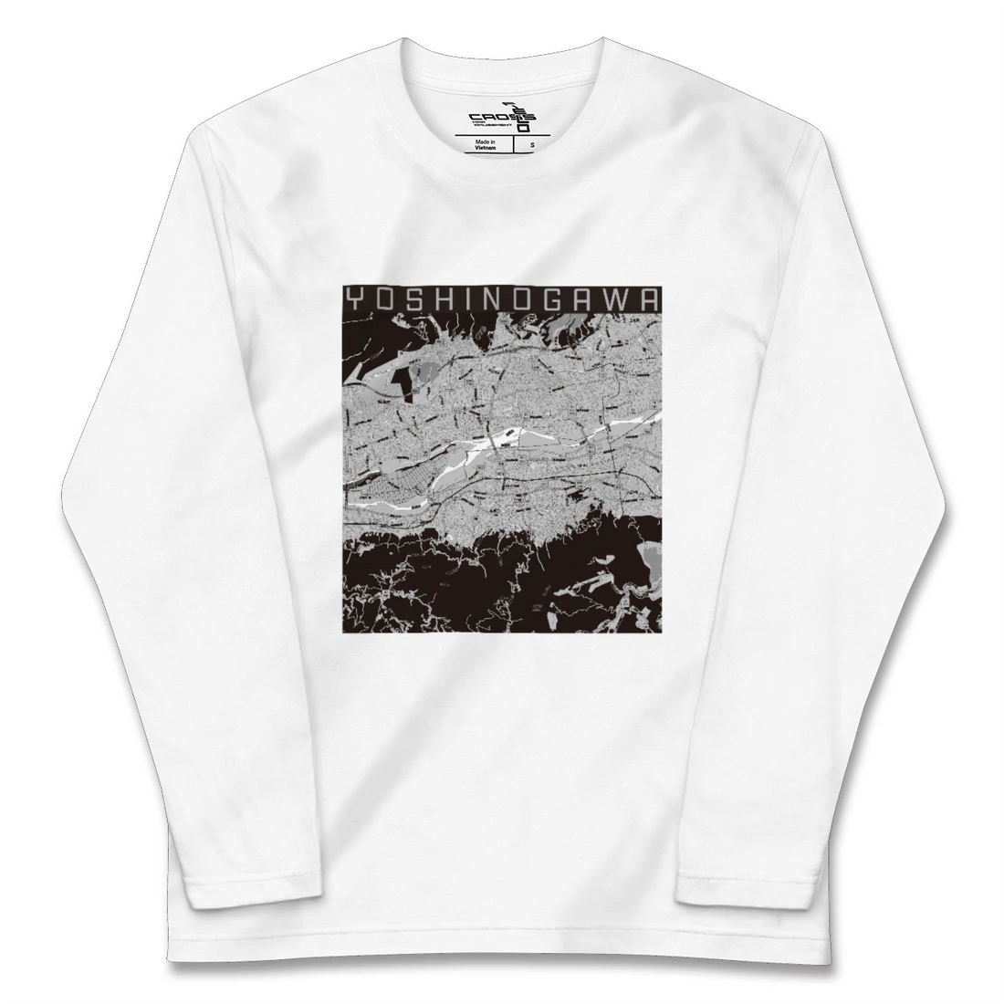 【吉野川(徳島県)】地図柄ロングスリーブTシャツ