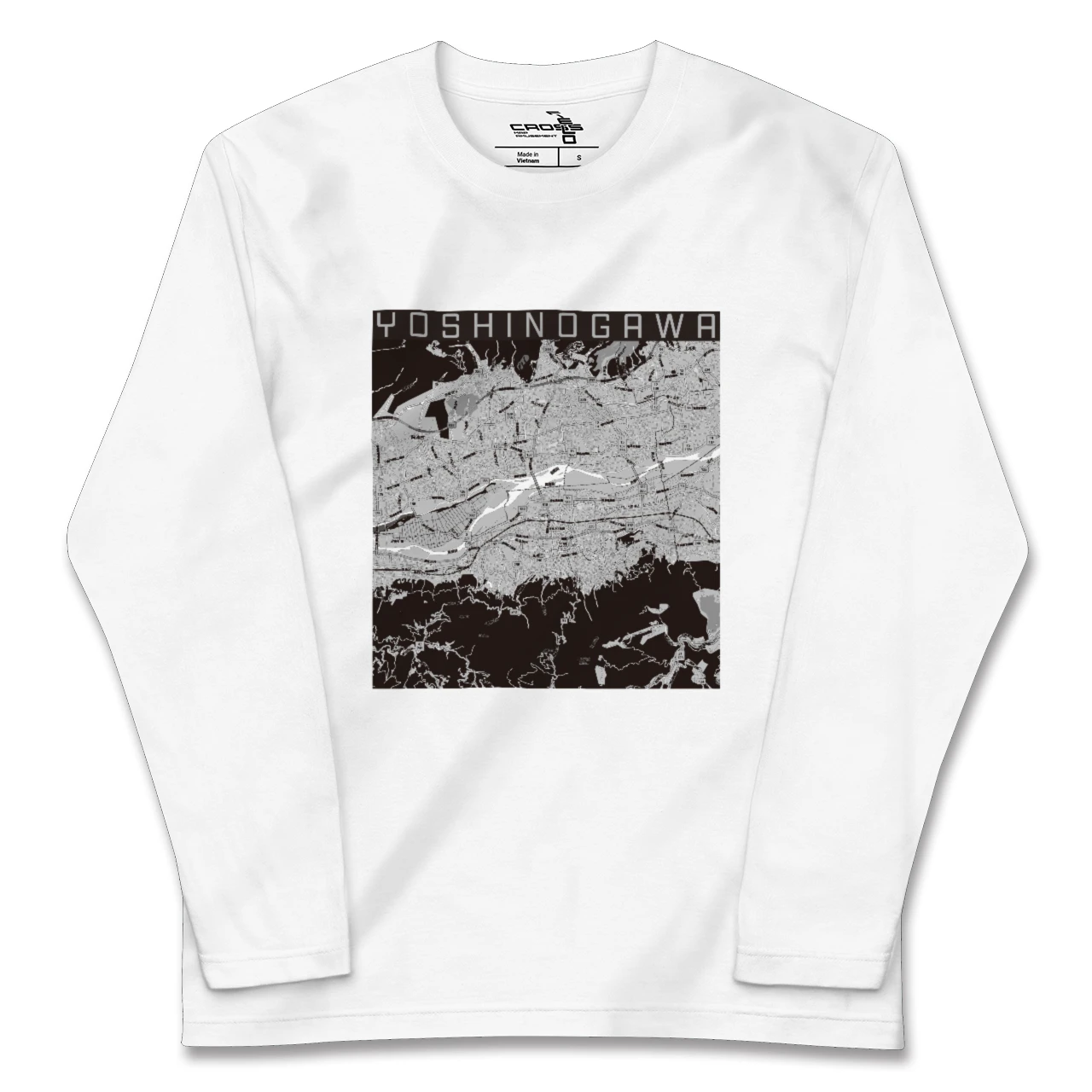 【吉野川(徳島県)】地図柄ロングスリーブTシャツ