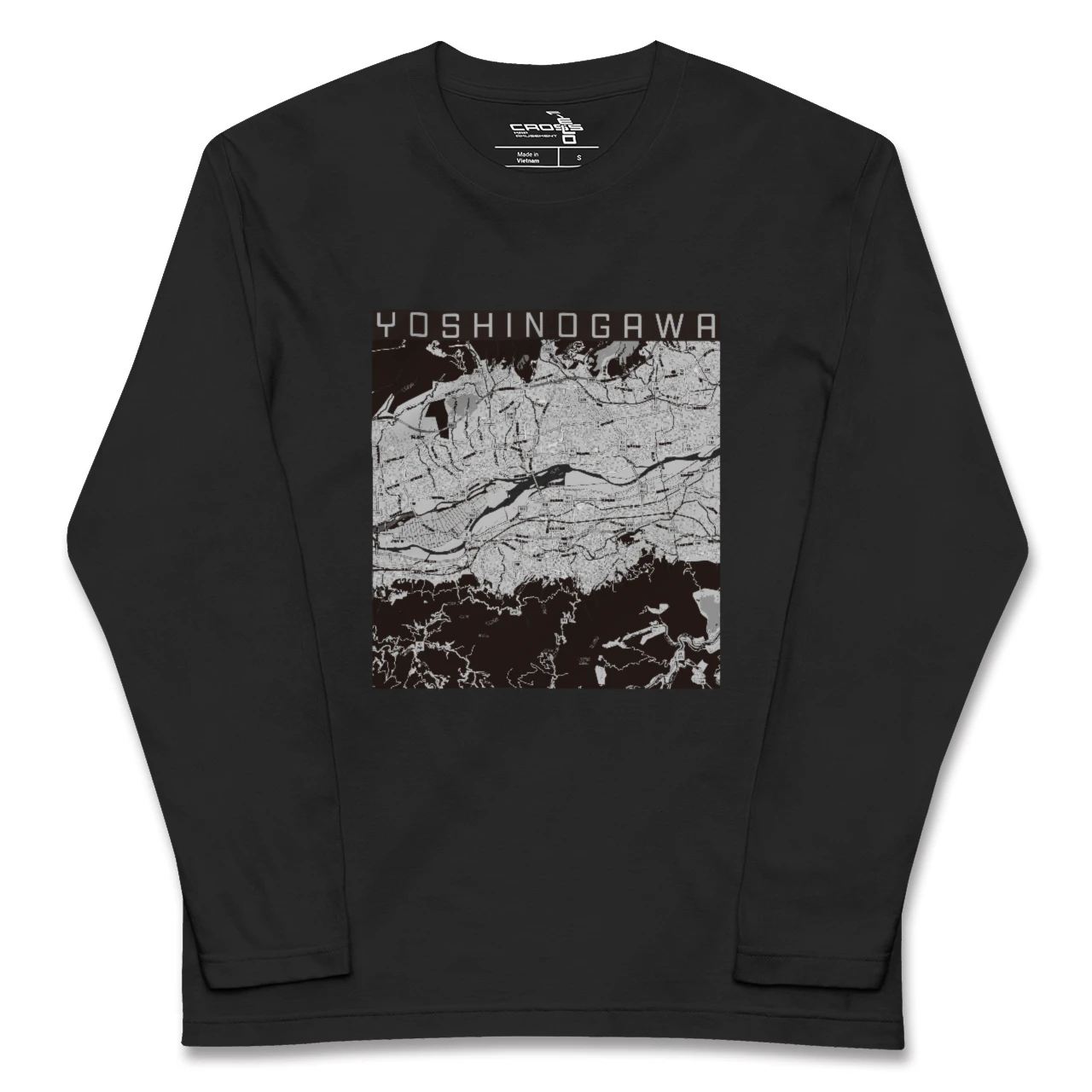 【吉野川(徳島県)】地図柄ロングスリーブTシャツ