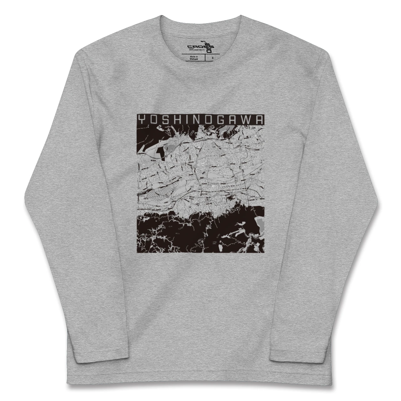 【吉野川(徳島県)】地図柄ロングスリーブTシャツ