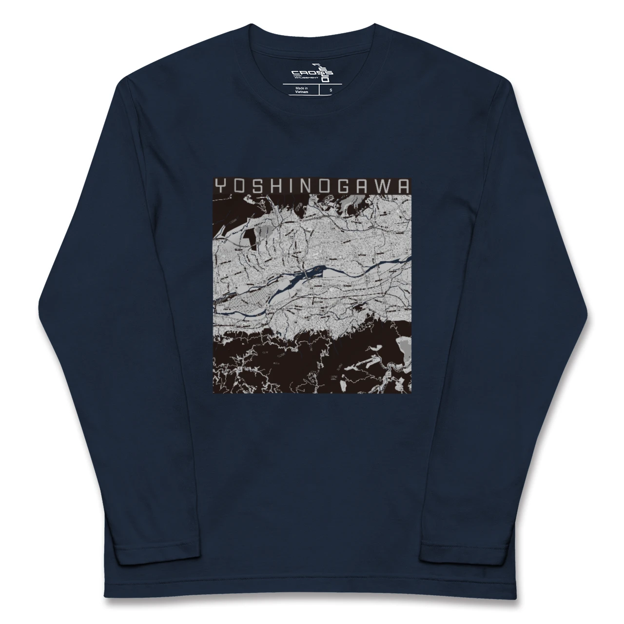【吉野川(徳島県)】地図柄ロングスリーブTシャツ