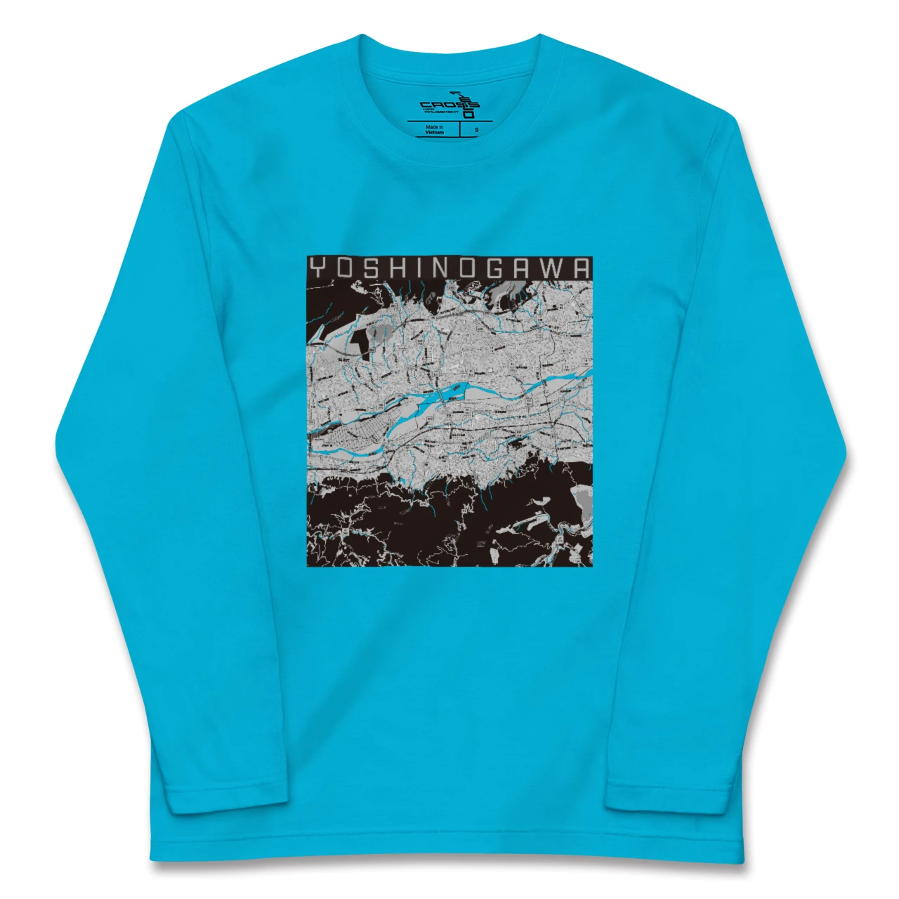 【吉野川(徳島県)】地図柄ロングスリーブTシャツ