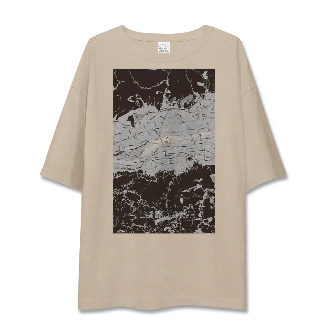 【吉野川(徳島県)】地図柄ビッグシルエットTシャツ