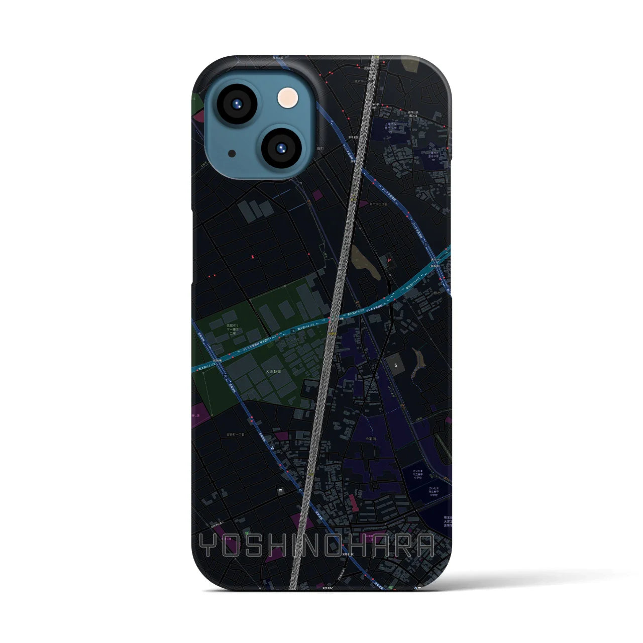 【吉野原(埼玉県)】地図柄iPhoneケース(バックカバータイプ)