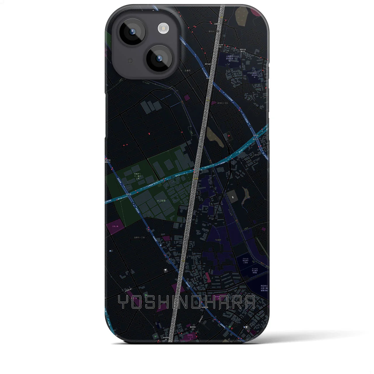 【吉野原(埼玉県)】地図柄iPhoneケース(バックカバータイプ)