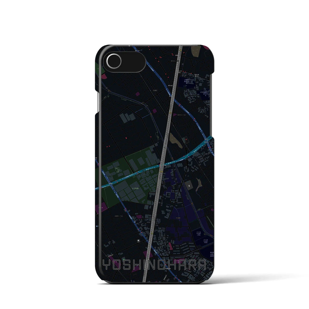 【吉野原(埼玉県)】地図柄iPhoneケース(バックカバータイプ)