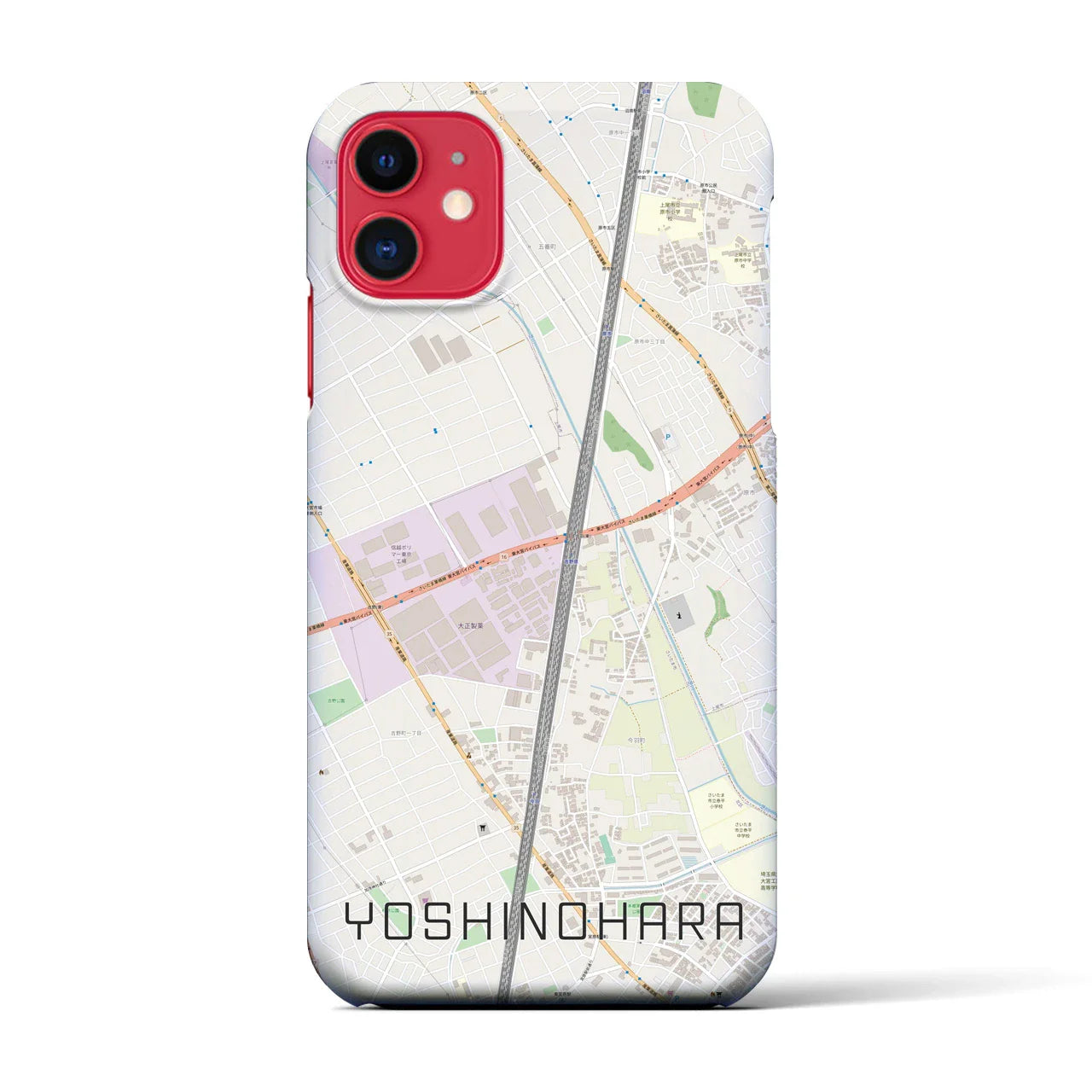 【吉野原(埼玉県)】地図柄iPhoneケース(バックカバータイプ)