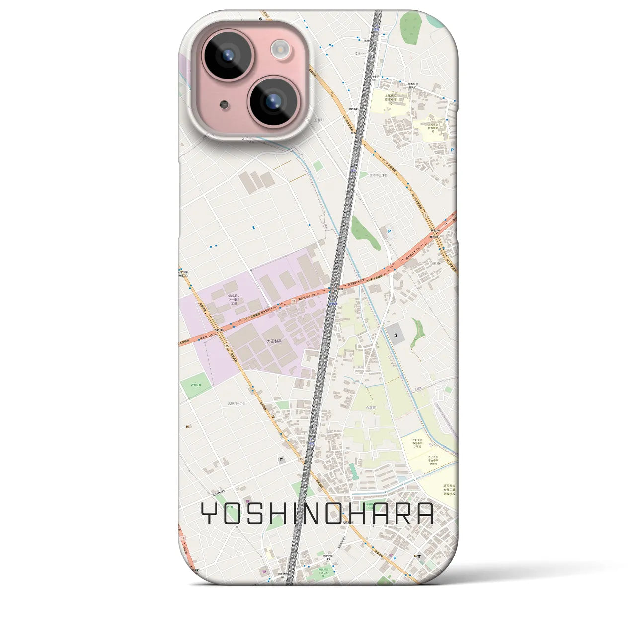 【吉野原(埼玉県)】地図柄iPhoneケース(バックカバータイプ)