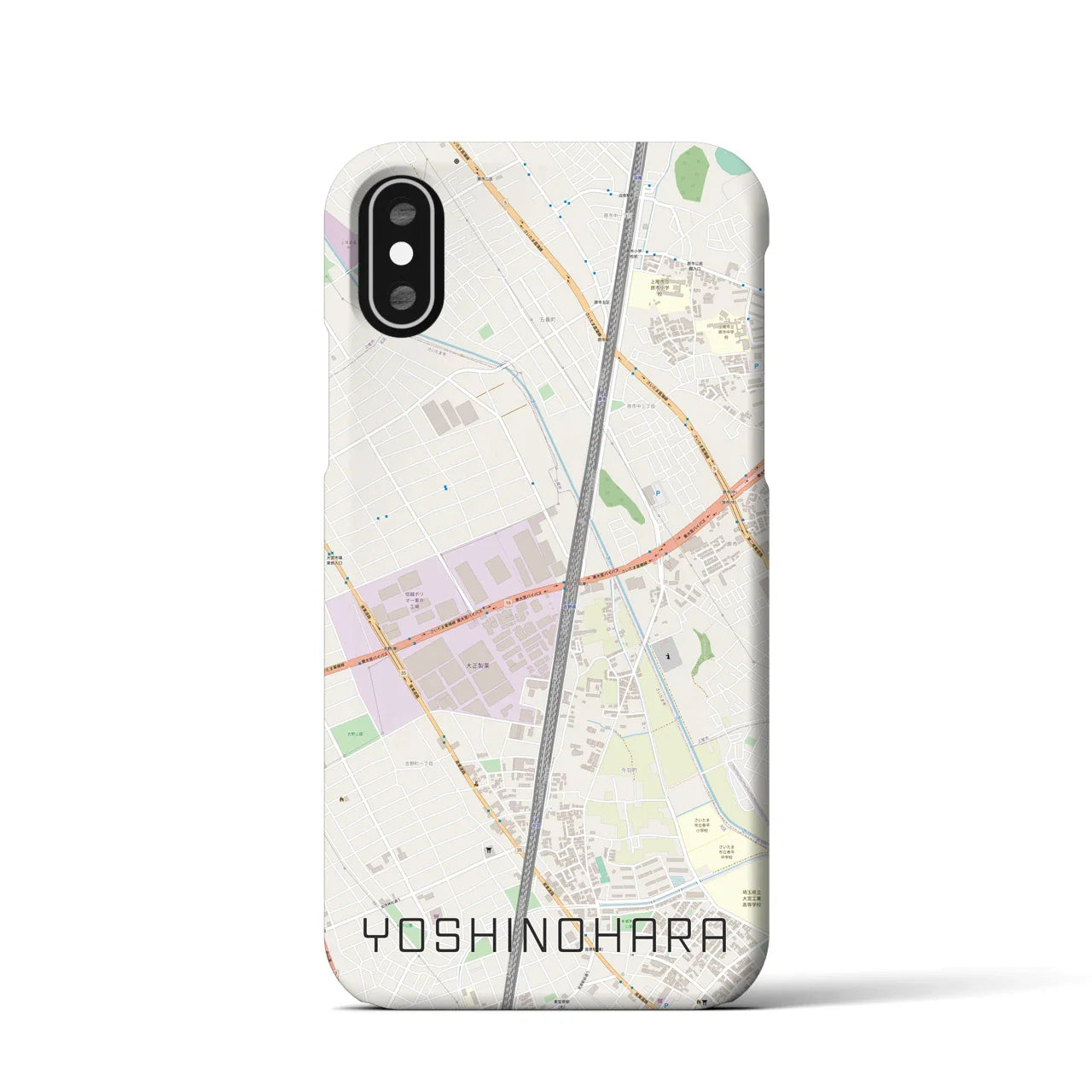 【吉野原(埼玉県)】地図柄iPhoneケース(バックカバータイプ)