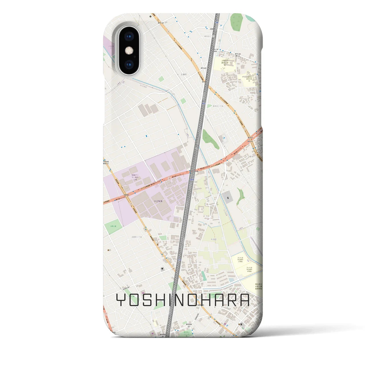 【吉野原(埼玉県)】地図柄iPhoneケース(バックカバータイプ)