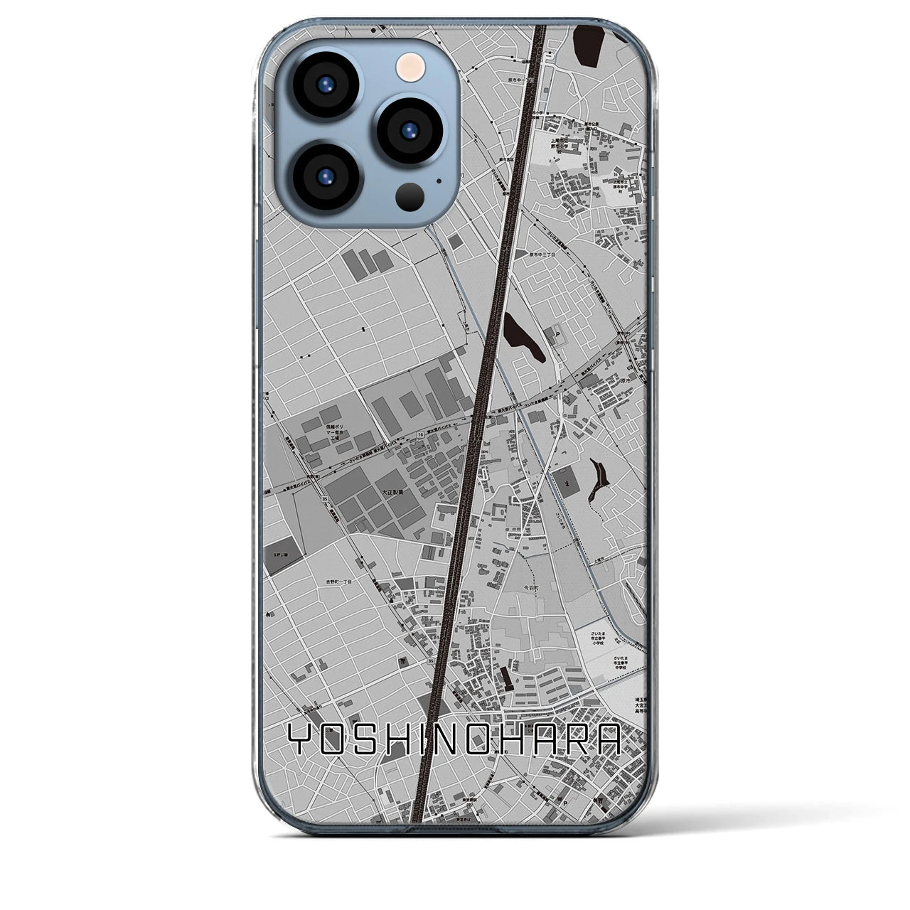 【吉野原(埼玉県)】地図柄iPhoneケース(クリアタイプ)