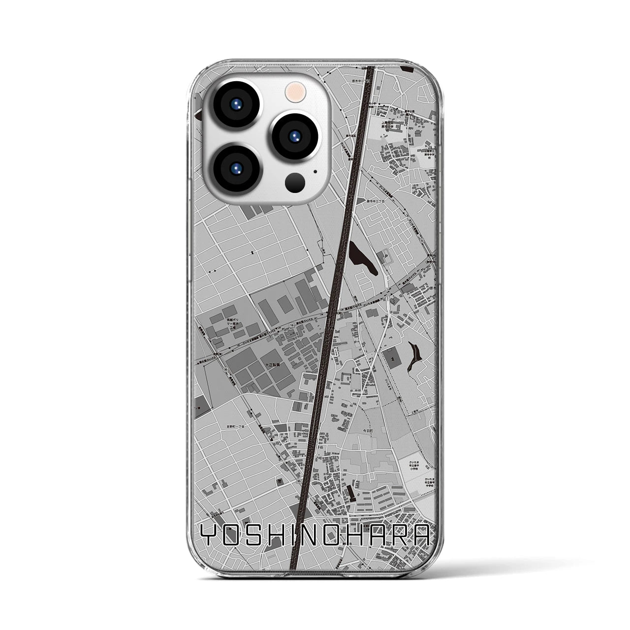 【吉野原(埼玉県)】地図柄iPhoneケース(クリアタイプ)